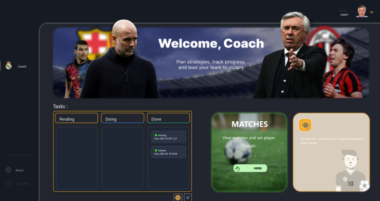 Interface de Coach