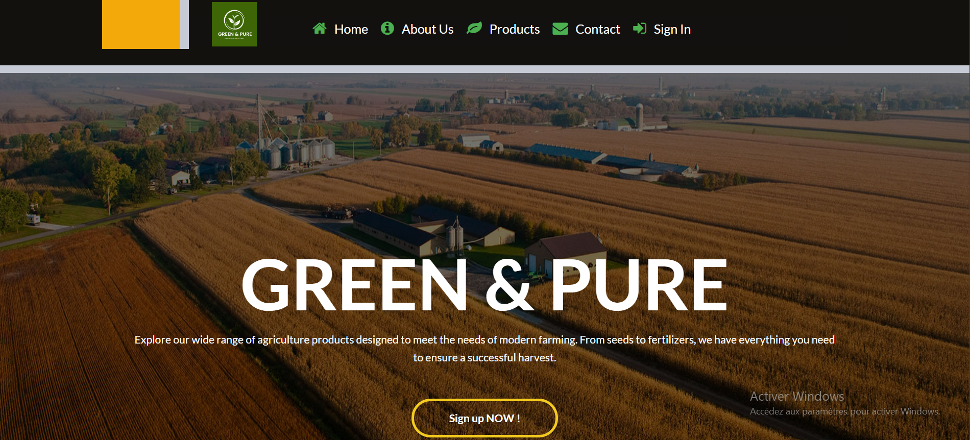 Page d'accueil Green and Pure